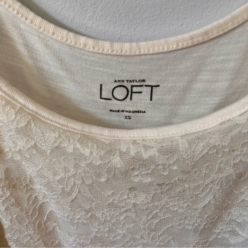 Ann Taylor LOFT Cream Lace Camisole, Size XS - Picture 5 of 12